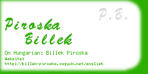 piroska billek business card